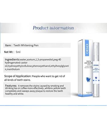 EFERO Teeth Whitening Pen | Remove Plaque & Stains | Brighten Yellow Teeth | Enhance Oral Hygiene - Buy Online on GoSupps.com