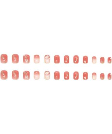 24Pcs/Set Press On Nails Mid Length Ins Embossed Small White Floral Red False Nails Acrylic Fake Nails Full Cover Nails Tips Artificial Finger Manicure Press on nails for Women and Girls - Buy Online on GoSupps.com