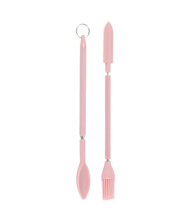 Make-up spatula stainless steel core scratch the bottles with telescopic design soft silicone portable wide use of pallet spatula set