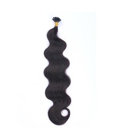Keratin Bonding Corrugated Hair Extensions 50cm - 150 Strands Black Brown (#1B) - 100% Remy Wavy Real Hair Easy to Use 1g/Strand - Buy Online on GoSupps.com