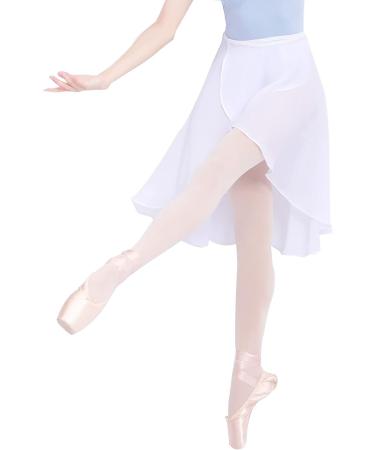 KADBLE Ballet Dance Chiffon Skirt - Adjustable Waist Wrap Skirt for Women/Girls in White - Buy Online on GoSupps.com