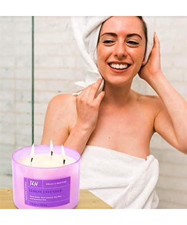 Lemon Lavender 3 Wick Candle | Large 16 Oz Soy Aromatherapy Candle for Stress Relief | Home Scented Candle with Relaxing Lavender and Revitalizing Lemon Scents - Buy Online on GoSupps.com