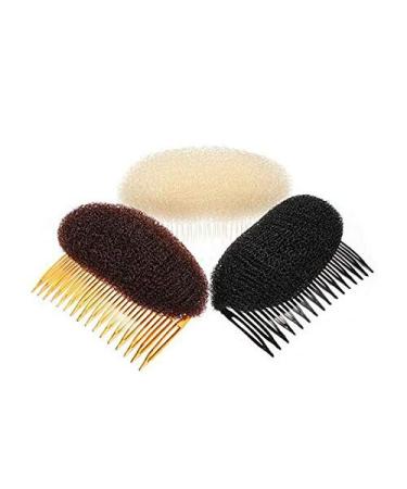 2Pcs Brown Sponge Hair Pad Volume Inserts for Women - Hair Comb Bun Maker Beehive Styler Tool - Buy Online on GoSupps.com