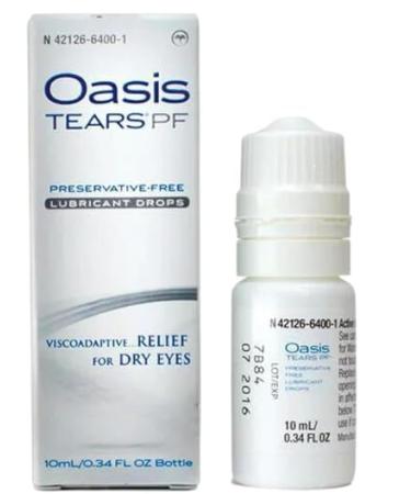 Oasis TEARS PF Preservative-Free Lubricant Eye Drops Relief for Dry Eyes - Relief of Mild Dry Eye Symptoms (0.34 Fluid Ounce) - Nourish and Revitalize Your Eyes (2 Pack)