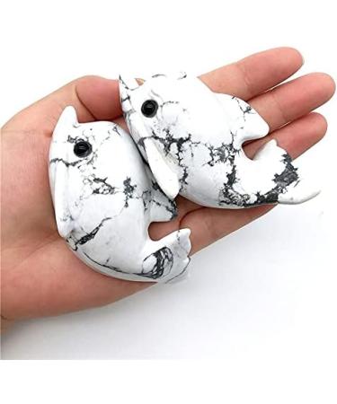 Natural Crystal Rough Lovely 1pc Natural Stone White Turquoise Dolphin Handmade Carved Animal Powerful Statue Natural Quartz Crystals - Stones - Buy Online on GoSupps.com