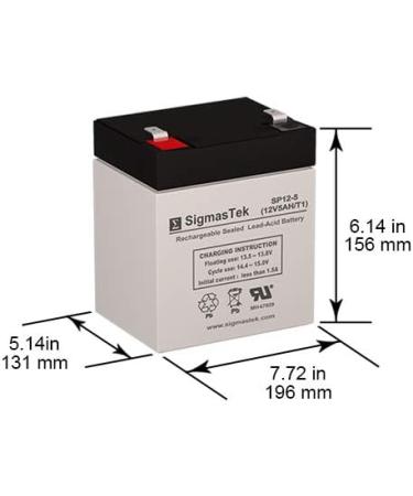 WP4.5-12 12 Volt 5Ah SLA Replacement Battery with F1 Terminal - High Performance International Shipping Available - Buy Online on GoSupps.com