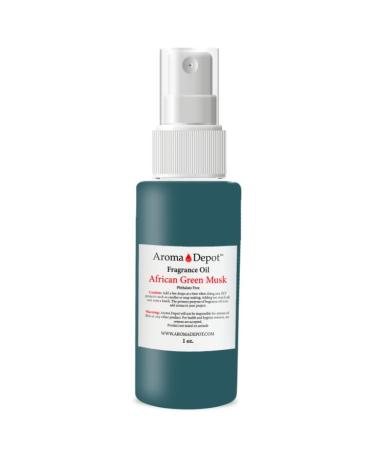 Aroma Depot 1 oz. African Green Musk Spray Perfume/Skin Body Fragrance Oil. Our Interpretation Pure-Uncut. Add a Few drops to your Aromatherapy Diffuser.