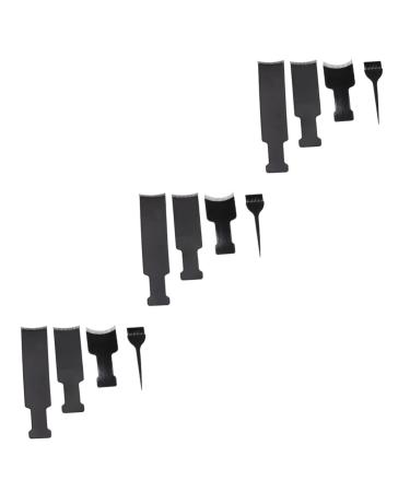 FOMIYES 12 Pcs Hair Coloring Comb Professional Highlight Board Barber Balayage Board Hair Dyeing Home DIY Hair Stylist Brush Hair Salon Home Use Hairstylist Coloring Board Tool Toothed Mx3pcs Blackx3pcs
