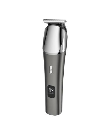 Electric Hair Clipper Set with Digital Display Water Washing Electric Scissors Charging As shown Gray