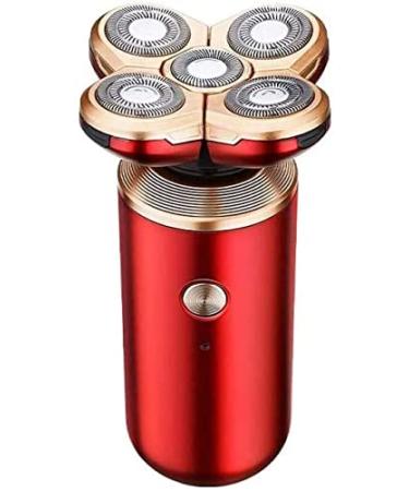 KouRy Electric Shavers for Men 5 in 1 Head Razors for Bald Head Hair Clippers Beard Nose Hair Trimmers and Grooming Kit Fast-Charging Waterproof Shaver (Red)