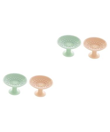 FRCOLOR 4 Pcs Makeup Brush Scrub Pad Brush Cleansing Mat Cleaning Tool Brush Cleaning Pad Silicone Suction Plate Brush Cleaning Mat Makeup Accessories Scrubber Portable Sucker