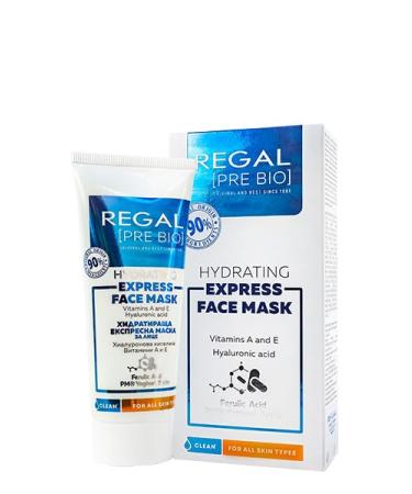 Rosa Impex Express hydrating face mask with vitamins A E hyaluronic acid "Regal Pre Bio"