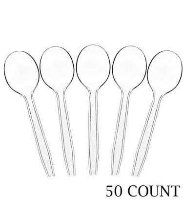 Plasticpro Clear Plastic Soup Spoons Disposable Cutlery Utensils 50 Count 50 Soup spoons