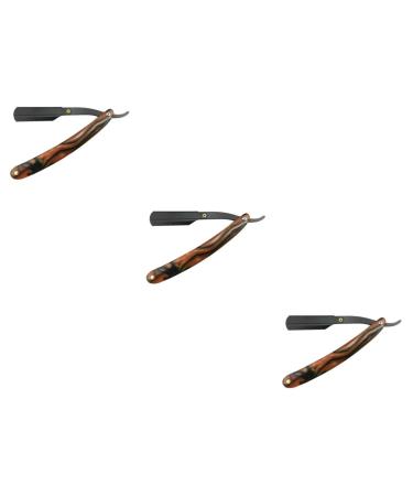 Frcolor 3st hand razor for men cutlery holder razor from metal safe razor men razor wooden handbook hairy knife