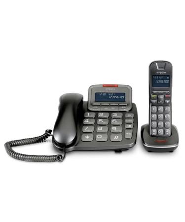 Emporia TALKHOME Combi TH-21ABB Combination DECT Corded Telephone - Black/Silver (Official UK & Ireland Version)