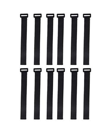 SEWACC 12pcs Yoga Mat Strap Slap Band Hook and Loop Ties Keeps Your Mat Tightly Rolled and Secure 25*400mm Black