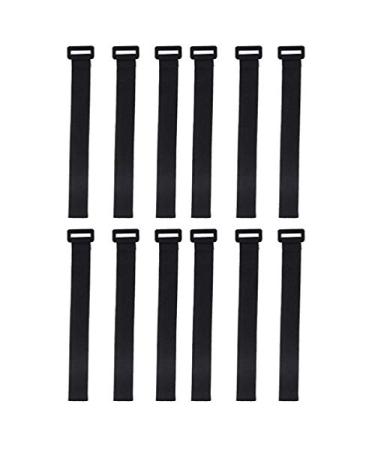 SEWACC 12pcs Yoga Mat Strap Slap Band Hook and Loop Ties Keeps Your Mat Tightly Rolled and Secure 25*400mm Black - Buy Online on GoSupps.com