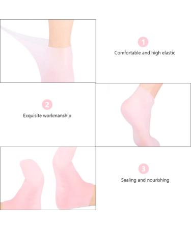 Moisturizing Gel Booties & Spa Socks - Hydrating Foot Cream for Dry Feet | Silicone Gel Stockings (35x7x1cm) in Rose - Buy Online on GoSupps.com
