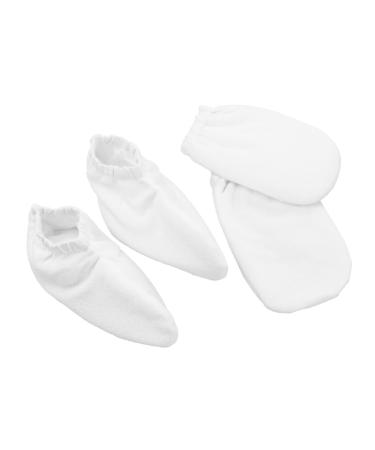 Healvian 2 Paires Mitaines Isolantes en ponge pour Mains pour Soins de Chaleur Spa Blanc