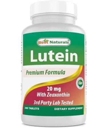 Best Naturals Lutein 20 mg with Zeaxanthin- 240 Tablets 240 Count (Pack of 1) - Buy Online on GoSupps.com