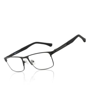 ZENOTTIC Blue Light Reading Glasses for Men Computer Readers Trendy Square Metal Frame Anti Glare Black 0.0 x