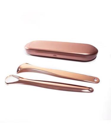 LaserGlow Rose Gold Tongue Scraper Set - Eliminate Bad Breath & Enhance Oral Health | 3-Piece Kit for a Fresher Smile - Buy Online on GoSupps.com