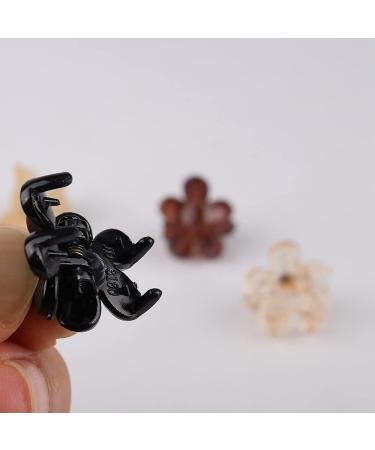 20 Count Mini Sun Flower Claw Hair Clips for Girls and Women - Black/Brown/Clear Plastic - Buy Online on GoSupps.com