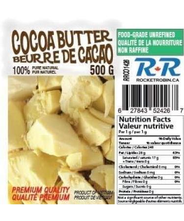 Cocoa Butter Pure Natural Unrefined 0.5 Kg - Buy Online on GoSupps.com