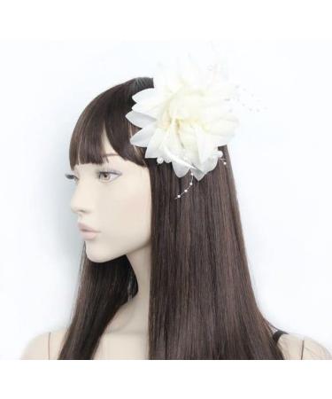 Arranview Jewellery White fascinator with petals feathers and bead detailing - Buy Online on GoSupps.com