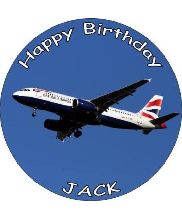 AEROPLANE JET 7.5 PREMIUM Edible ICING Cake Topper AIRLINER AIRPLANE D2