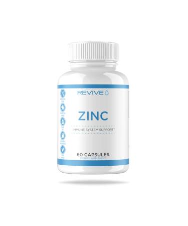 Revive MD Zinc Supplement Immune Support Antioxidant Healthy Growth and Development 60 Capsules