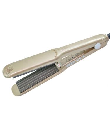 Hair Crimper Straightening Iron Professional 1.5 inch Plate Crimper Hair Tool Corrugation Iron Hair Curler Titanium Flat Iron Adjustable Temperature Corn Perm Corrugated Curler Gold