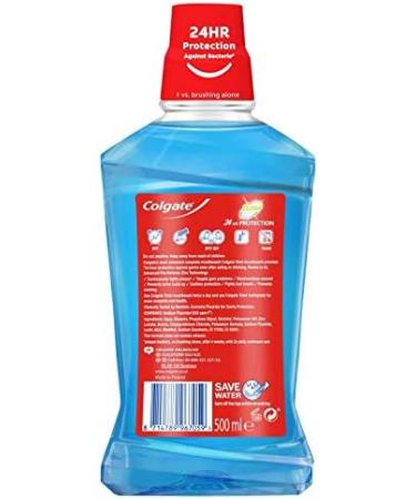 Colgate Total Peppermint Blast Mouthwash 500ml (Pack of 1) - 24hr Germ Protection - Buy Online on GoSupps.com