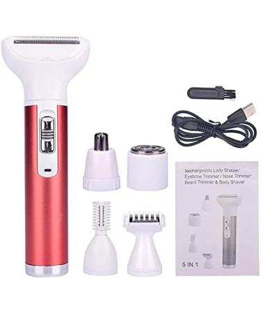 5-in-1 Women's Electric Razor - Portable USB Charging Painless Hair Removal for Face Bikini Legs & More - Buy Online on GoSupps.com