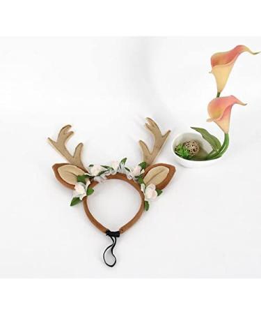 FLAdorepet Dog Elk Antler Reindeer Hat Cap Dog Cat Pet Christmas Costume Outfits Small Big Dog Hat Headwear Hair Grooming Accessories Brown S(for cat and small dog) - Buy Online on GoSupps.com