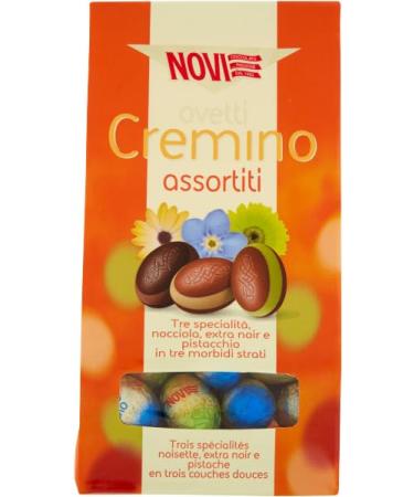 Italian Gourmet E.R. Set of 6 NOVI CREMINO ASSORTED Chocolate Eggs 160g + Italian Gourmet Pulp 400g