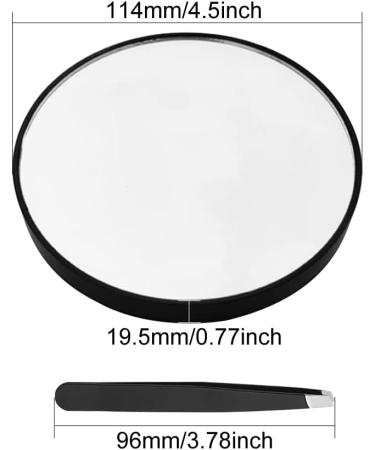 Calidaka 20x Magnifying Makeup Mirror with Suction Cup and Tweezer - Small Round Vanity Mirror for Bedroom and Bathroom - Travel-Friendly Desk Mirror (4.5x0.7inch) - Buy Online on GoSupps.com