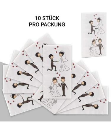 100 Handkerchiefs for Weddings | Adorable Couple Design - Perfect for Tears of Joy & Celebration - Buy Online on GoSupps.com