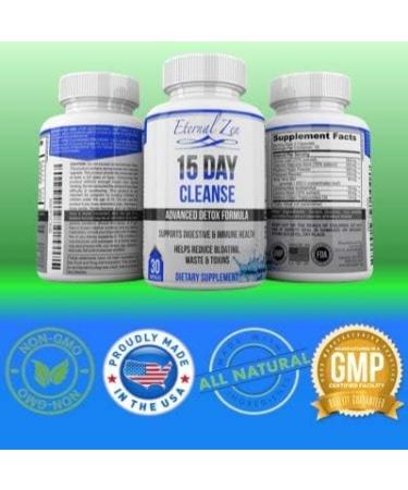 Eternal Zen 15 Day Colon Cleanser Detox - Fast Acting Natural Laxative with Senna for Constipation Relief - 30 Capsules - Buy Online on GoSupps.com