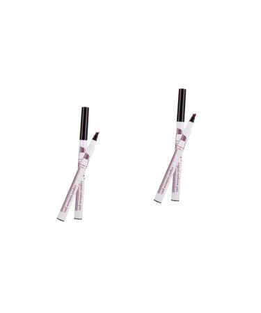 FOMIYES 2pcs Sweat-proof Durable Eyebrow Waterproof Liquid Dark Natural Pronged # Four Grey Pencil 1 count (Pack of 1) As Shownx2pcs