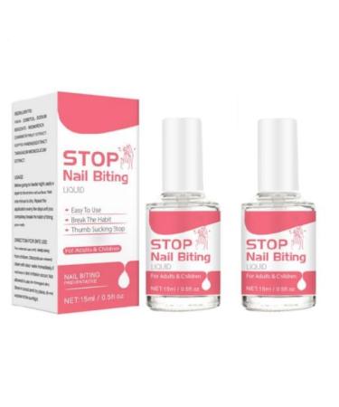 Sirseon 2 x Nail Chewing Stopper 15 ml bitter antinail chewing polish for adults and children protection against fingernail biting and thumb sucking longlasting formula for home school and work