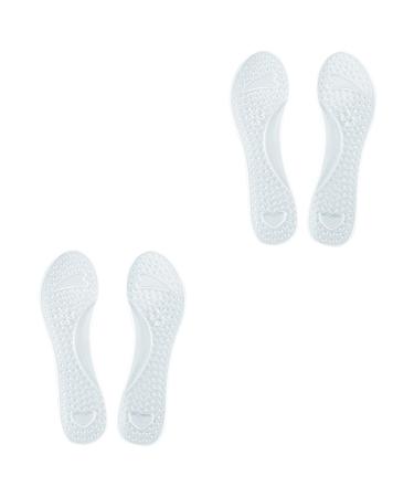 FRCOLOR 2 Pairs Silicone Cropped Insole Lady Shoe Pad Foot Massager Cushion Foot Therapy Insoles Non-Slip Foot Arch Support Foot Arch Support Cushion Orthotics Foot Care Tool Gel Insoles As Shownx2pcs 22x7cmx2pcs