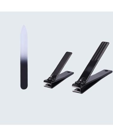Nail Clippers Set Stainless Steel Nail Tools Built-in Nail File Portable Nail Clippers 3 Pieces Travel Travel Black - Buy Online on GoSupps.com