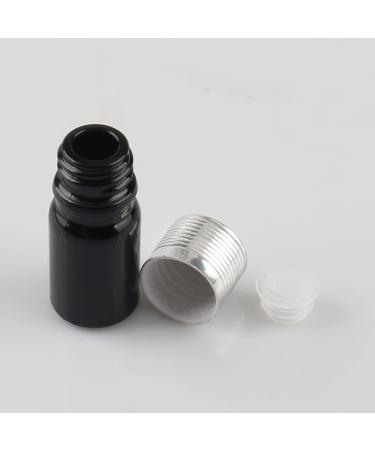 Tianzd 6 pcs 5ml Gloss Black Glass Bottles - Sealed Stopper Silver Cap for Fragrance Aromatherapy & Essential Oils - Buy Online on GoSupps.com