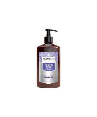 Arganicare ARGANICARE Silver Shampoo 400 ml Violet Pigment for Blonde Hair Argan Oil and Keratin Neutralises Yellow Tone Care for Coloured and Natural Hair