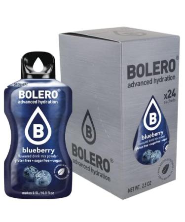Bolero BLUEBERRY 24x3g | Sugar-free juice powder, sweetened with stevia + vitamin C | for children and athletes | gluten-free, vegan | blueberry flavor