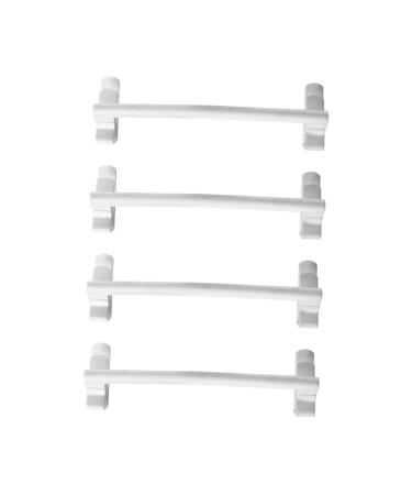 Anneome 4pcs Door Hook Cabinet Hooks Towel Hook Over Drawer Towel Rack Towel Hanging Rack Cabinet Door Shelf White 24X7X6CM