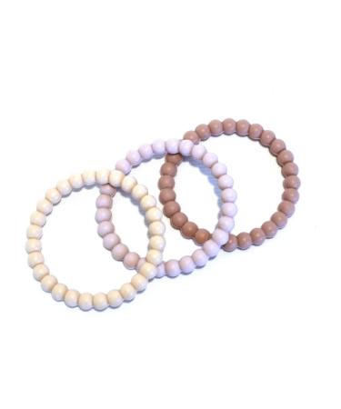ohlivia | Janne teething ring set of 3 | Solid - Girls DUSTY ROS - MYSTIC LILAC - COSMIC LATTE