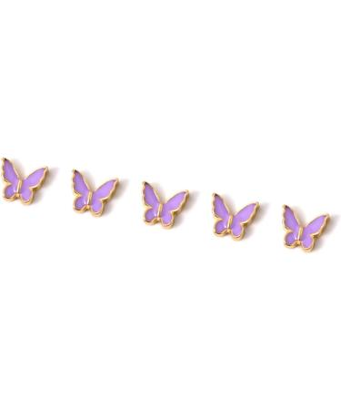 FEIlei 5Piece Colorful Metal Butterfly Nail Decoration Butterfly Charm for DIY Manicure - Buy Online on GoSupps.com