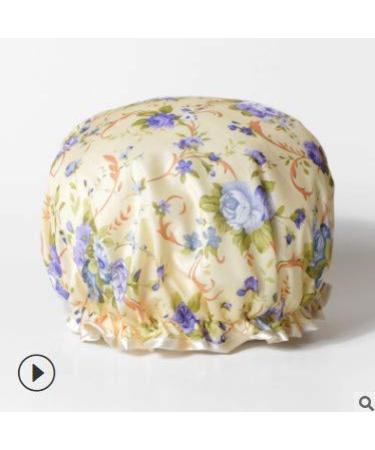 Waterproof Reusable Shower Cap - Elastic Printed Hair Bath Cap (Purple Rose) - Buy Online on GoSupps.com